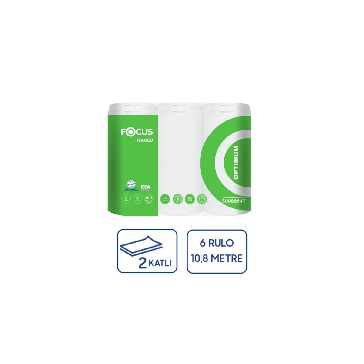 FOCUS OPTİMUM RULO HAVLU 12*2 Lİ