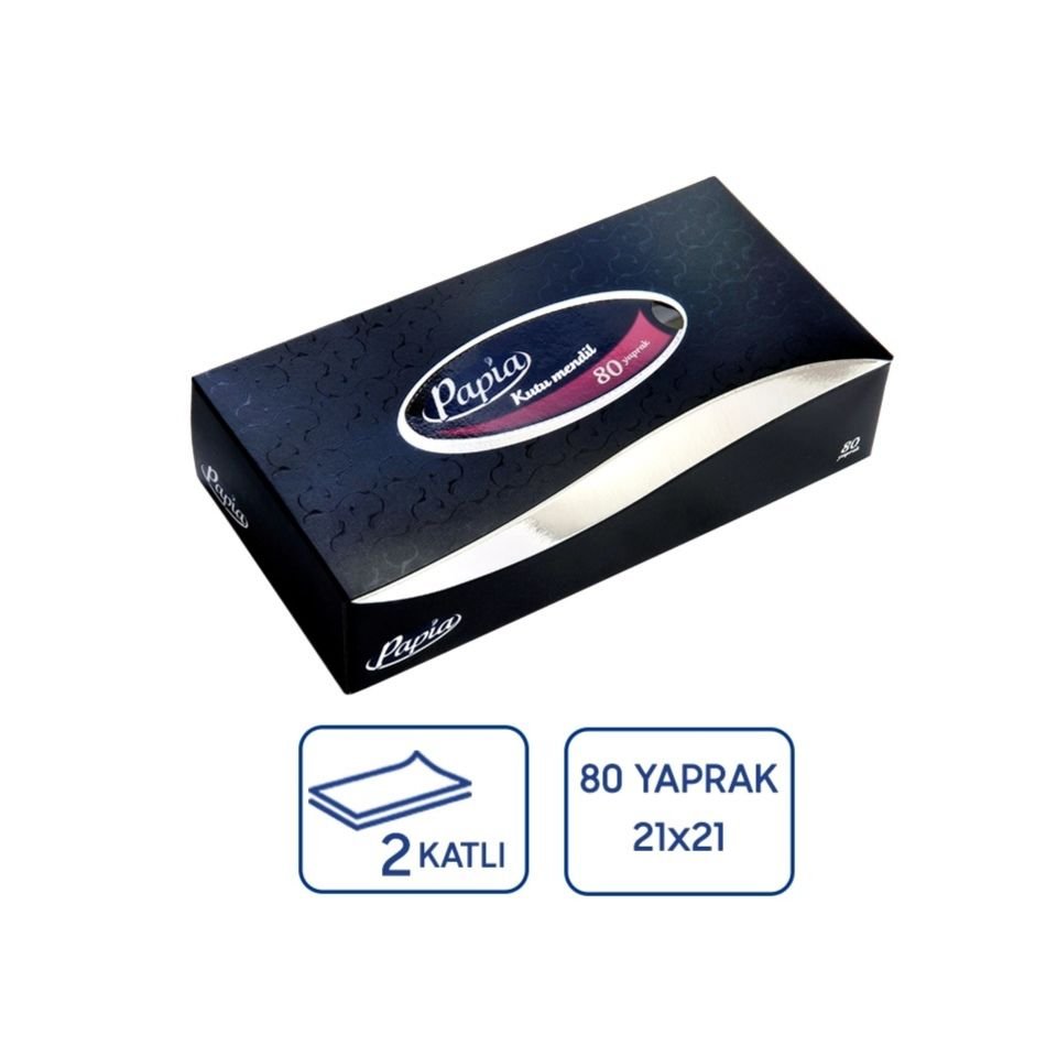 PAPİA MAKSİ KUTU MENDIL - BLACK   80X24