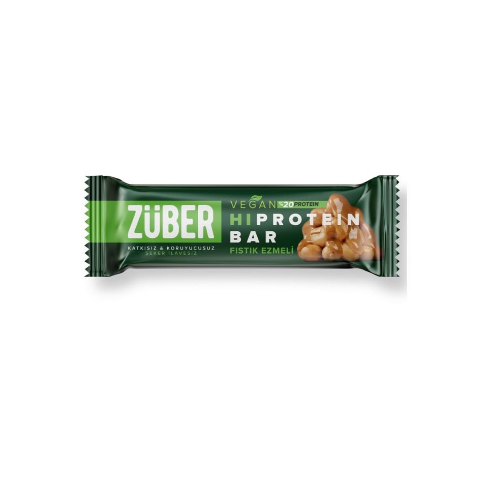 ZÜBER FISTIK EZMELİ VEGAN PROTEİN BAR 45 GR