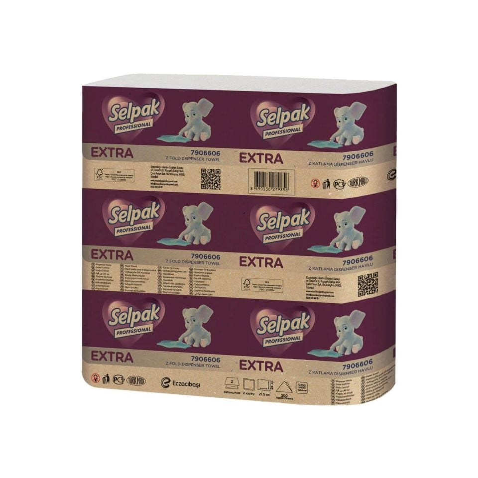 SELPAK PROF. EXTRA Z KATLI DİSPENSER HAVLU 12 Lİ