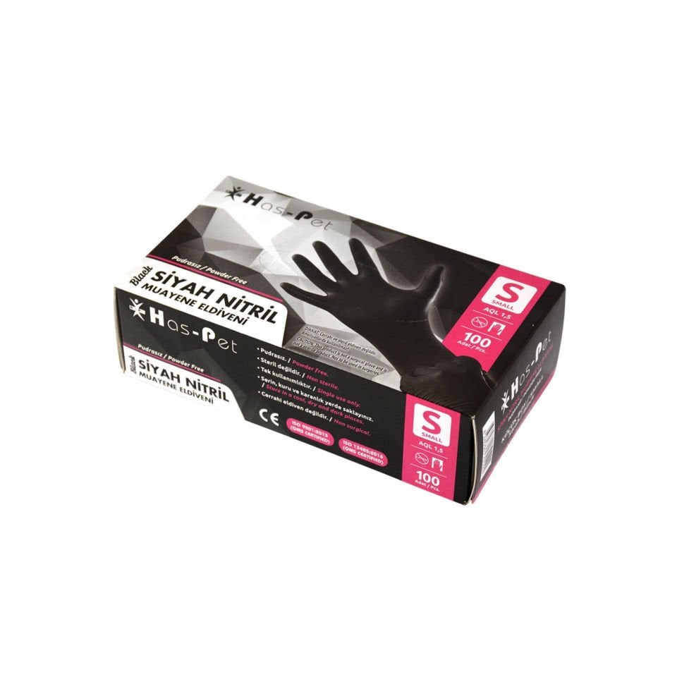 HASPET MUAYENE ELDİVENİ  (L) NİTRİL SİYAH