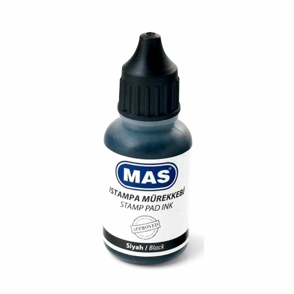 MAS ISTAMPA MÜREKKEBİ -20ML - SİYAH