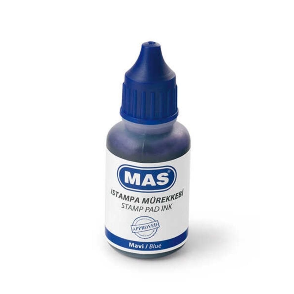 MAS ISTAMPA MÜREKKEBİ -20ML - MAVİ