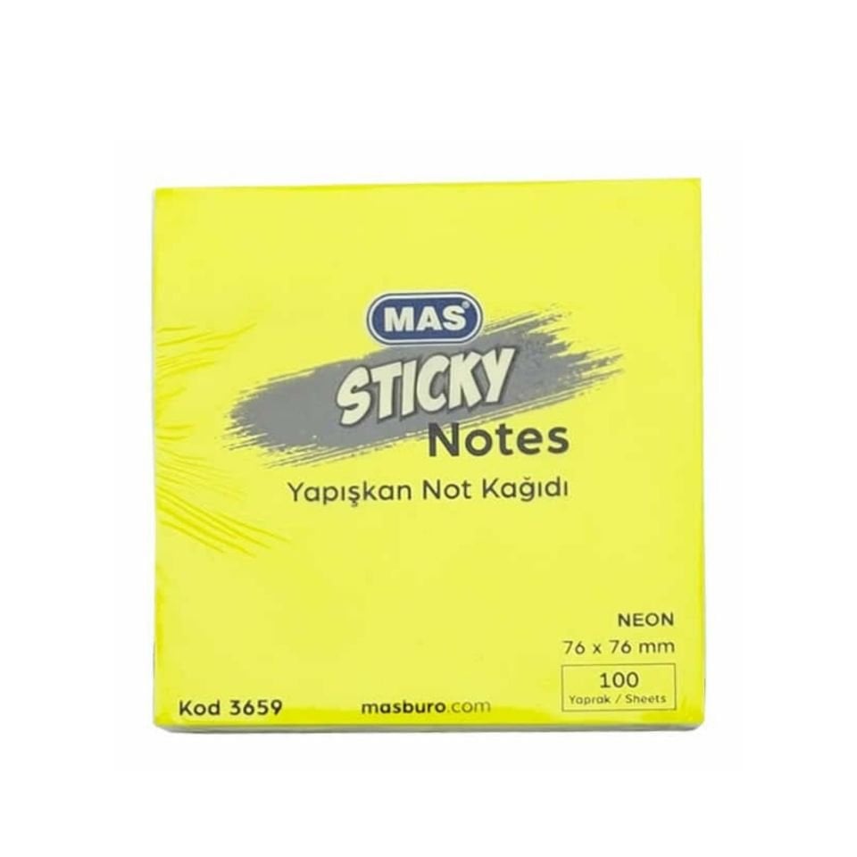 MAS YAPIŞKANLI NOT KAĞIDI 76X76 NEON 3659