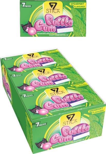 7STICK SEKERLI 7LI YEŞİL NANE AROMALI SAKIZ 14,5gr (24 Adet)