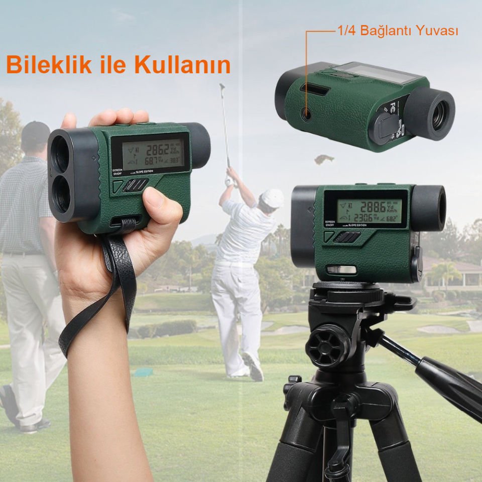 KOBB KBL1000 1Km Profesyonel Optik Dürbünlü Golf Lazer Metre + Hız Tespit Cihazı