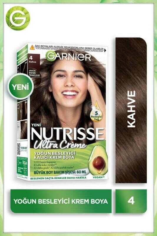 Garnier Nutrisse Yoğun Besleyici Kalıcı Krem Saç Boyası - 4.0 Kahve