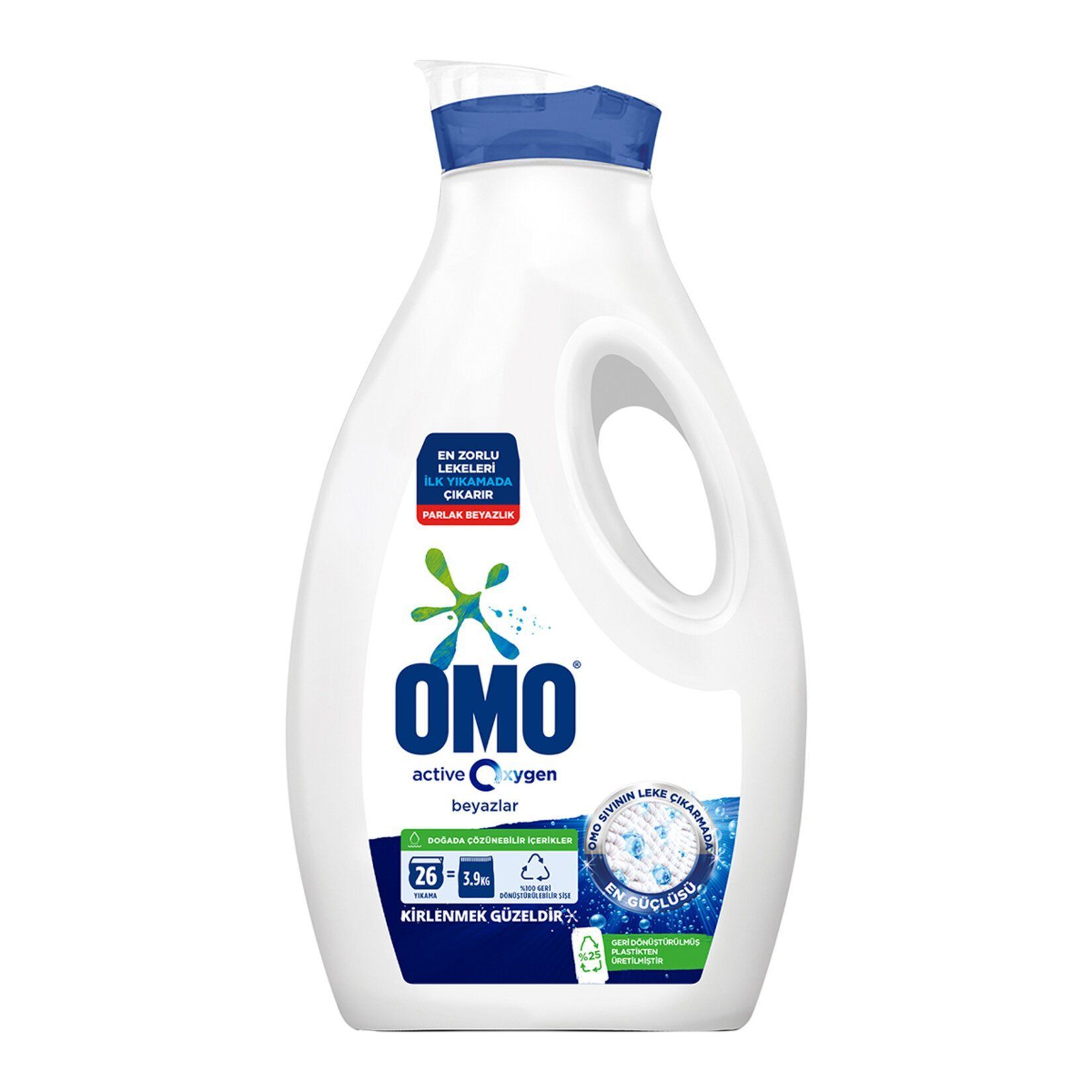 Omo Active Oxygen Sıvı Çamaşır Deterjanı Beyazlar İçin En Zorlu Lekeleri İlk Yıkamada Çıkarır 1690 ml