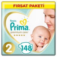 Prima Bebek Bezi Premium Care Fırsat Paketi 2 Beden Mini 148 Adet