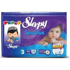 Sleepy Sensitive Bebek Bezi 3 Beden Midi Jumbo Paket 48 Adet