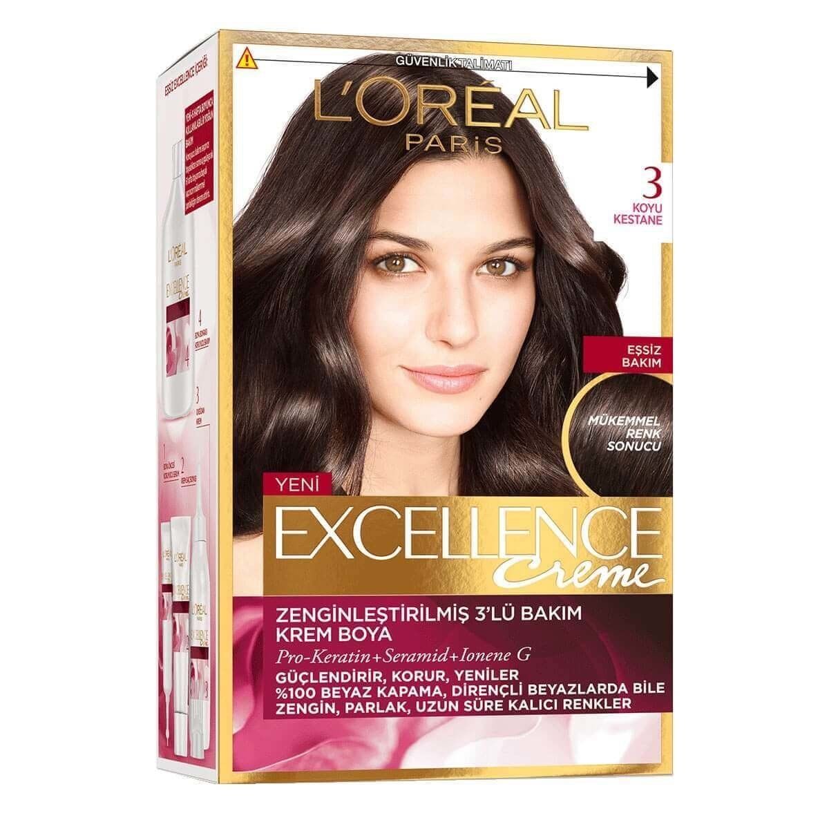 L'oreal Paris Excellence Creme Saç Boyası 3 - Koyu Kestane