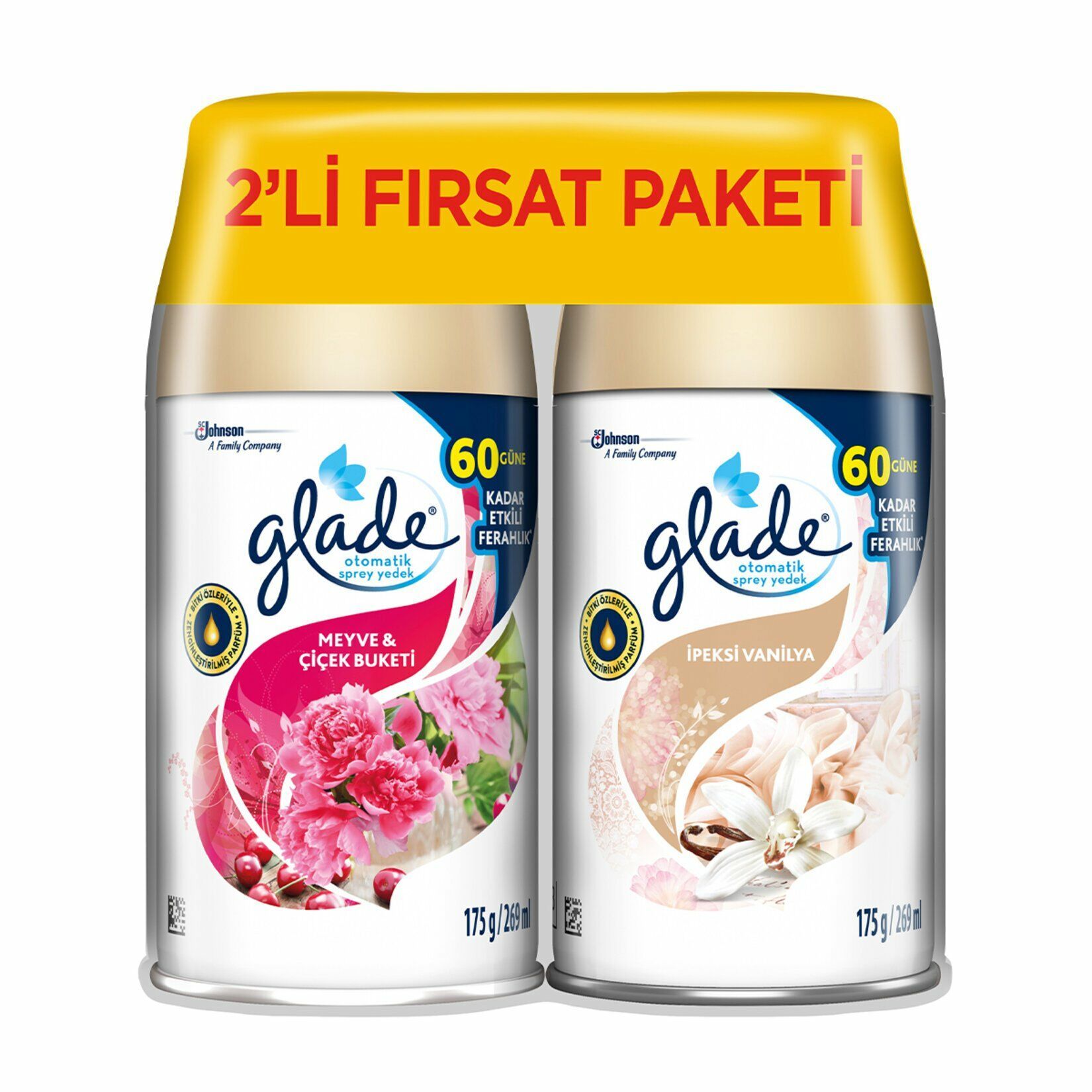 Glade Otomatik Sprey Yedek İpeksi Vanilya + Meyve Çiçek 2'li