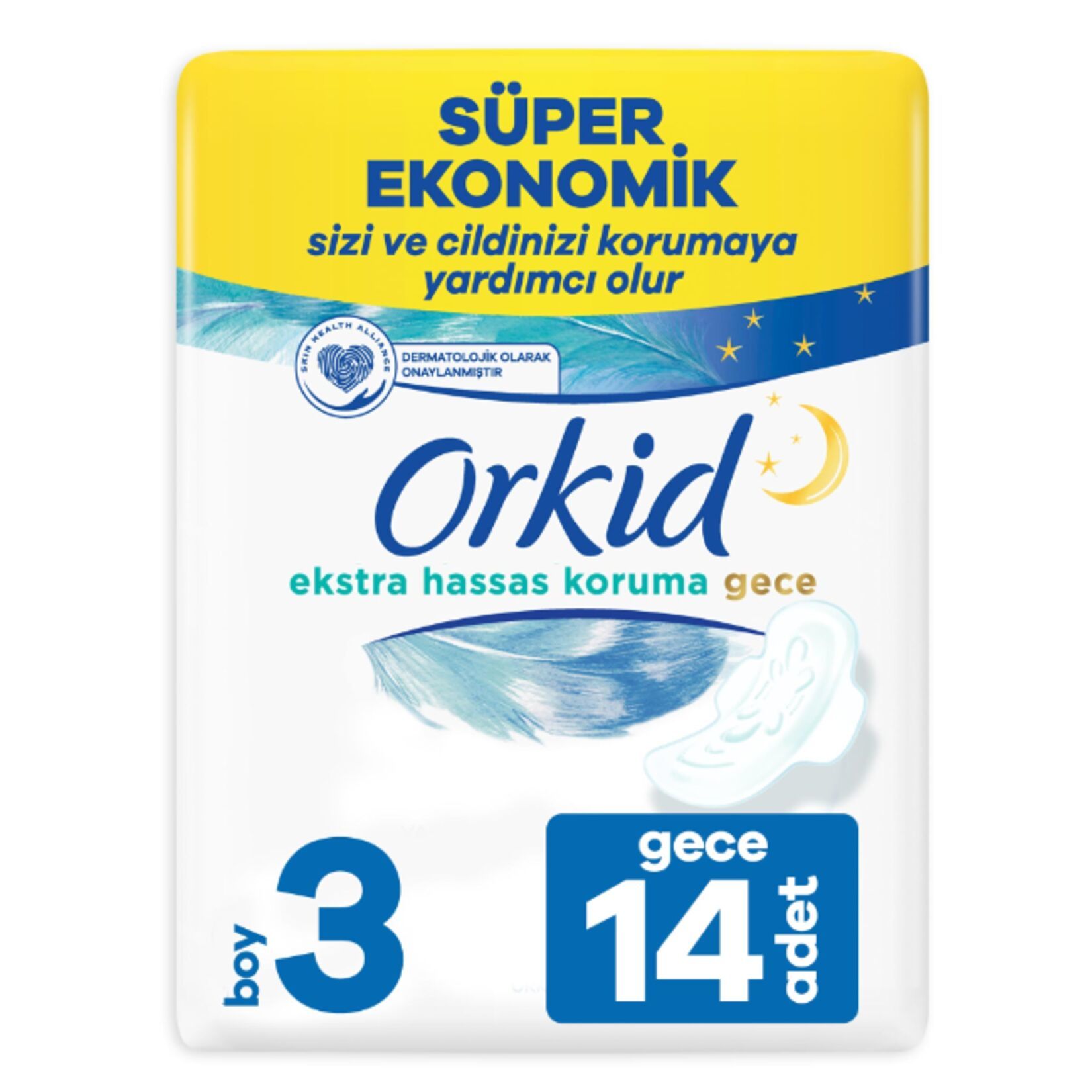 Orkid Extra Hassas Koruma Gece Hijyenik Ped 14'lü