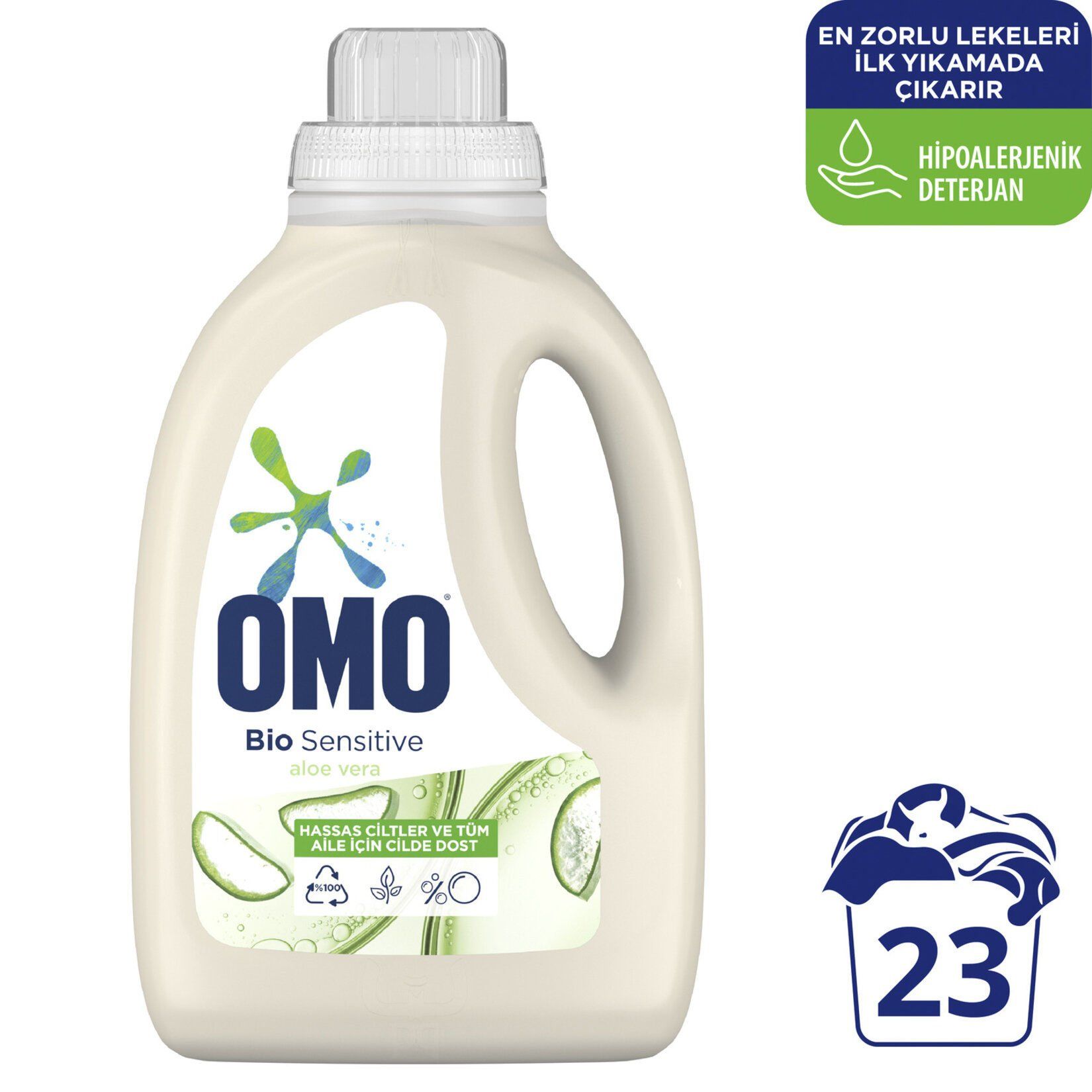 Omo Bio Sensitive Sıvı Çamaşır Deterjan Hipoalerjenik 23 Yıkama 1495 ml