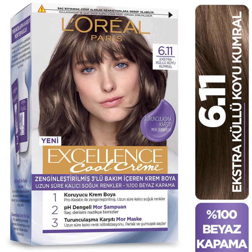 L’Oréal Paris Excellence Cool Creme Saç Boyası 6.11 - Ekstra Küllü Koyu Kumral