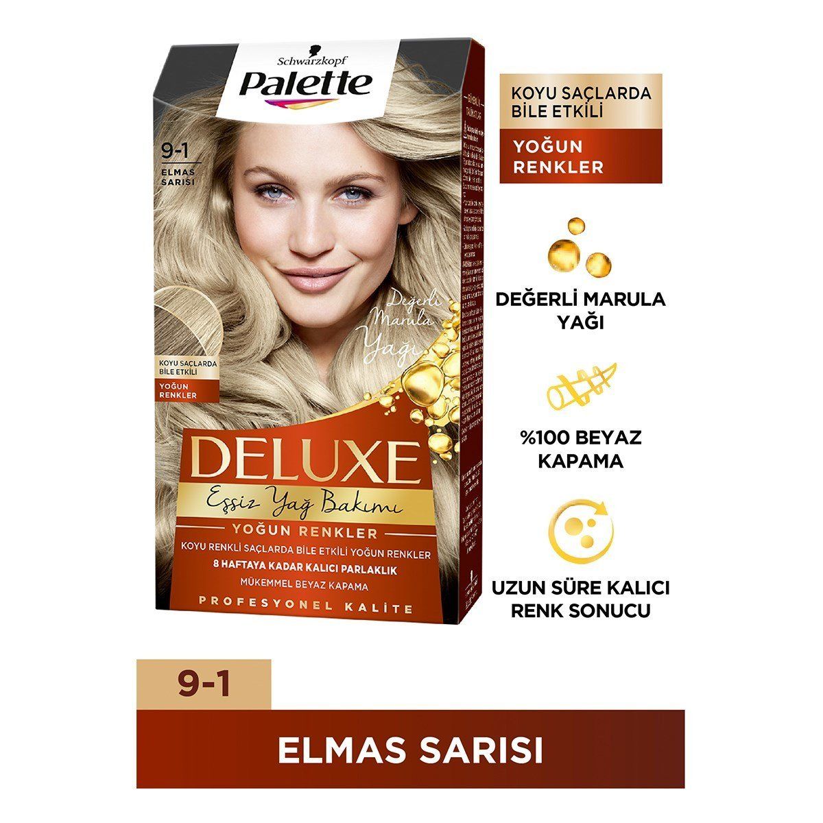 Palette Deluxe Saç Boyası Yoğun Renkler 9-1 - Elmas Sarısı