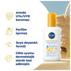 Nivea Sun Bebek SPF50+ Koruma & Bakım Hassas Cilt Çocuk Güneş Kremi Sprey 200 ml