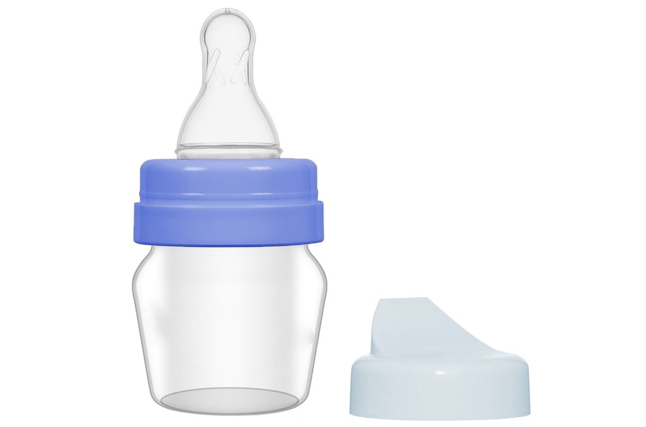 Bambino Biberon Silikon Emzik Mini Cam 30 ml - Mavi