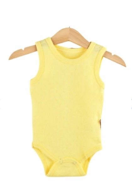 Sema Baby Jakarlı Askılı Badi (Body) - Sarı 12-18 Ay