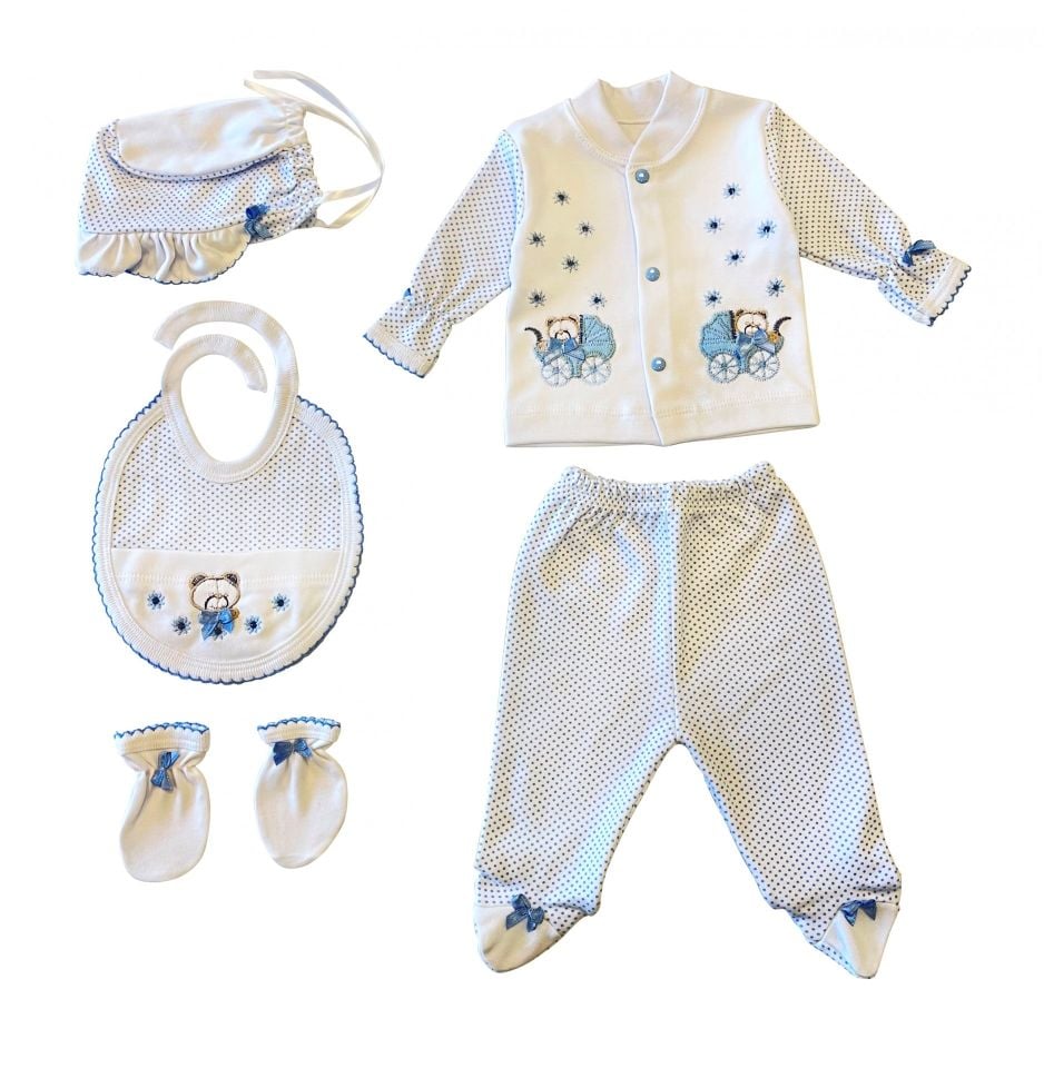 Sema Baby 5'li Premature Puanlı Set - Açık Mavi 8682476853155