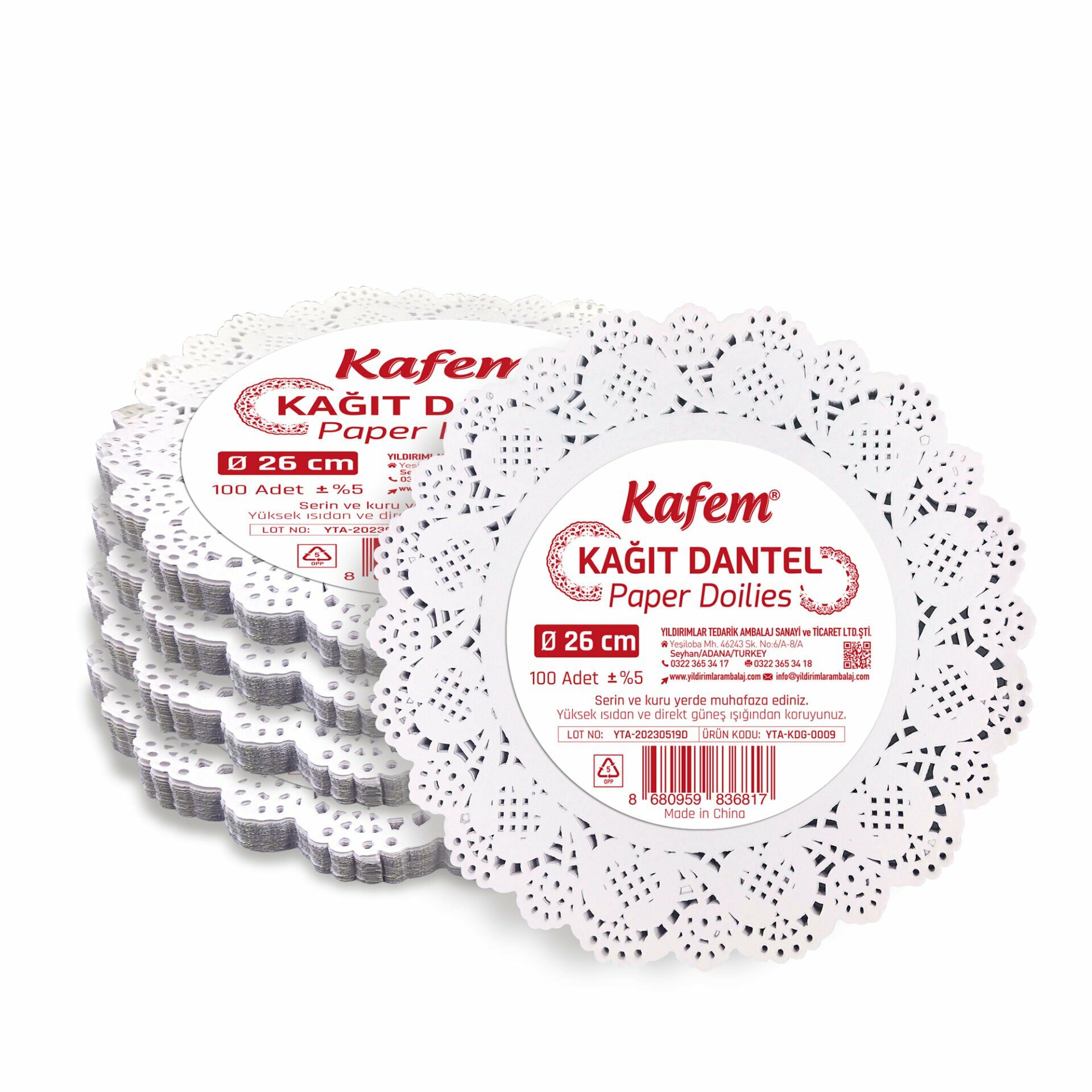 Kafem Dantel Kağıt 26 cm 100 Lü x 5 Paket