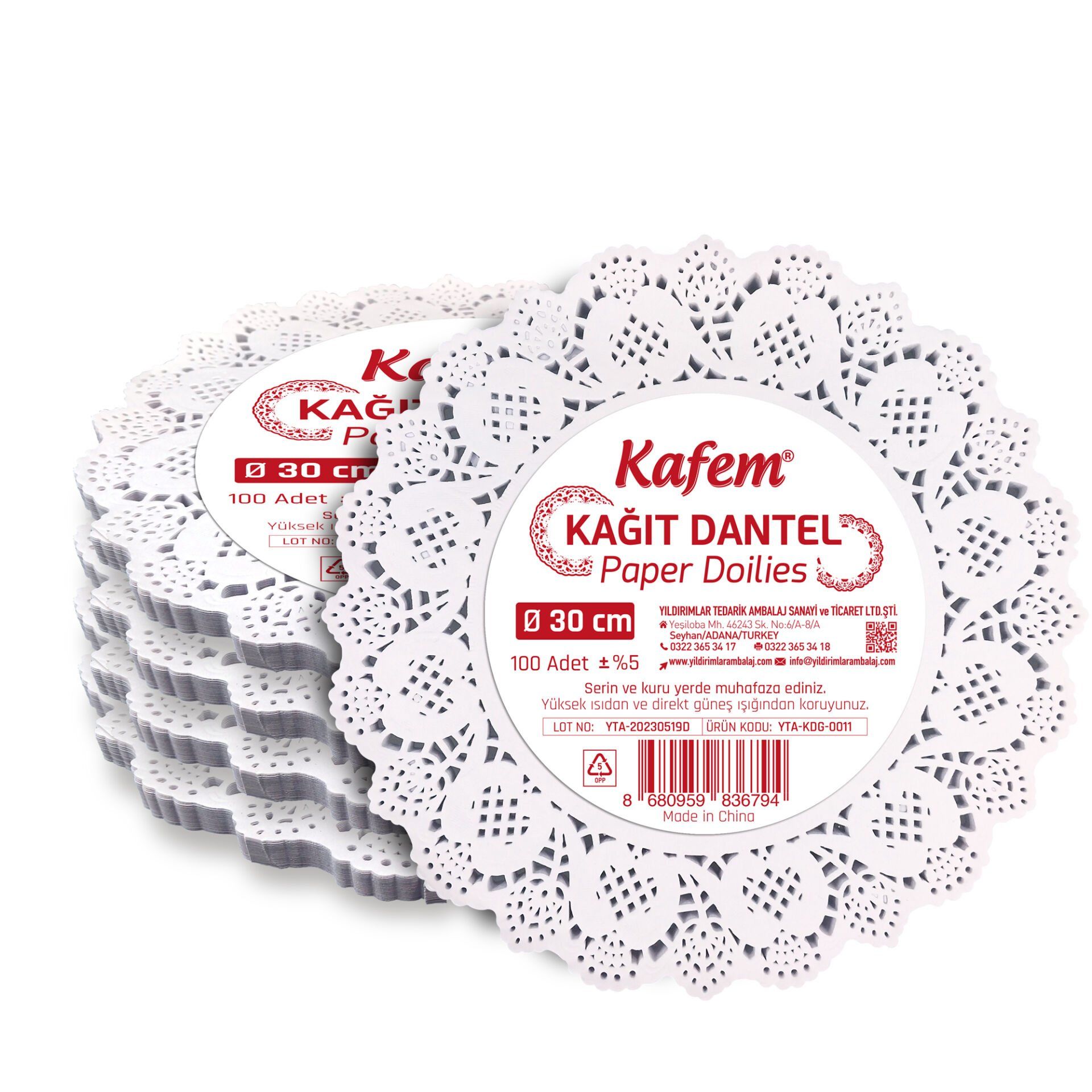 Kafem Dantel Kağıt 30 cm 100 Lü x 5 Paket