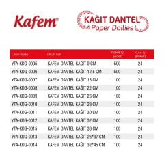 Kafem Dantel Kağıt 26 x 37 cm 100 Lü x 24 Paket