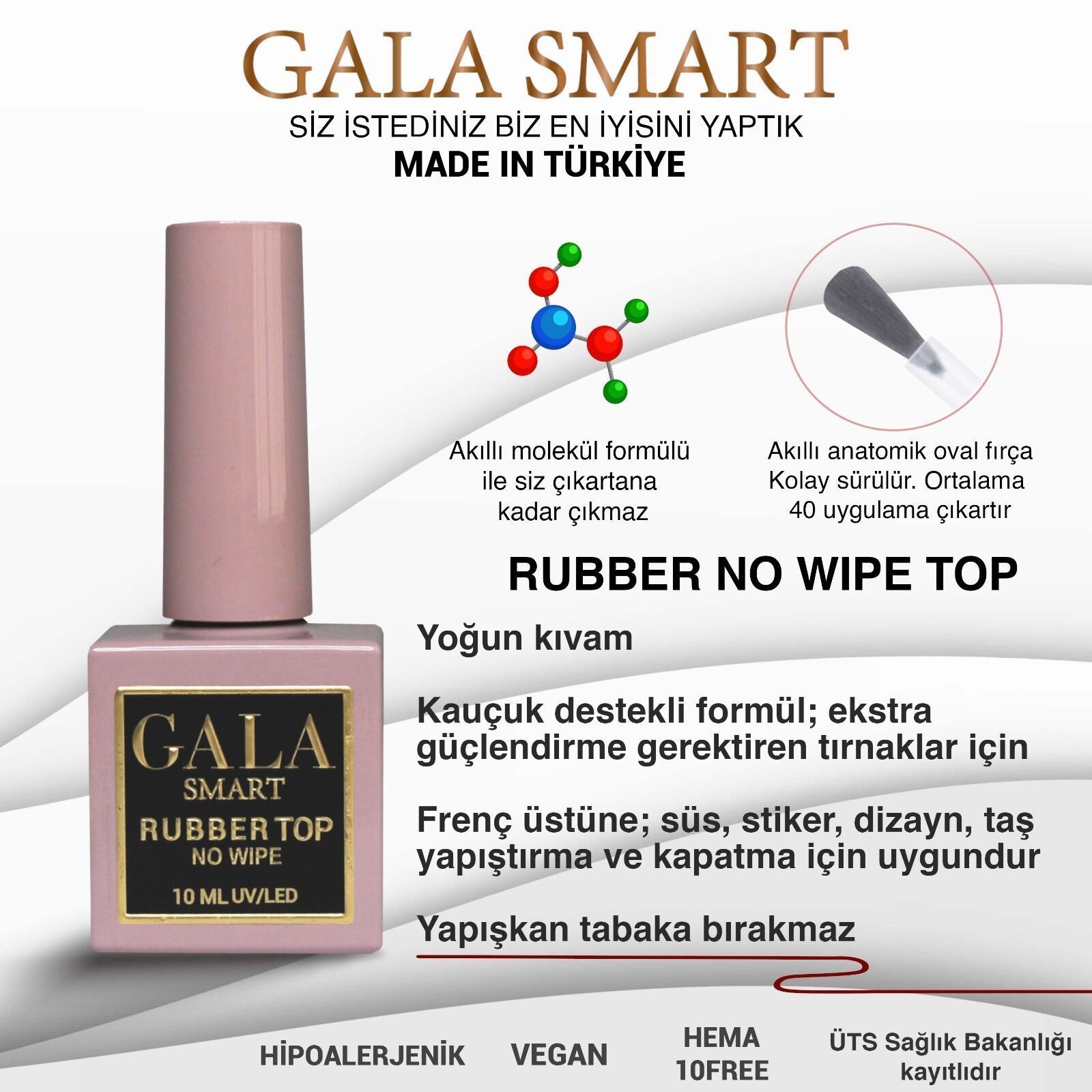 GALA SMART RUBBER NO WIPE TOP 10 mle