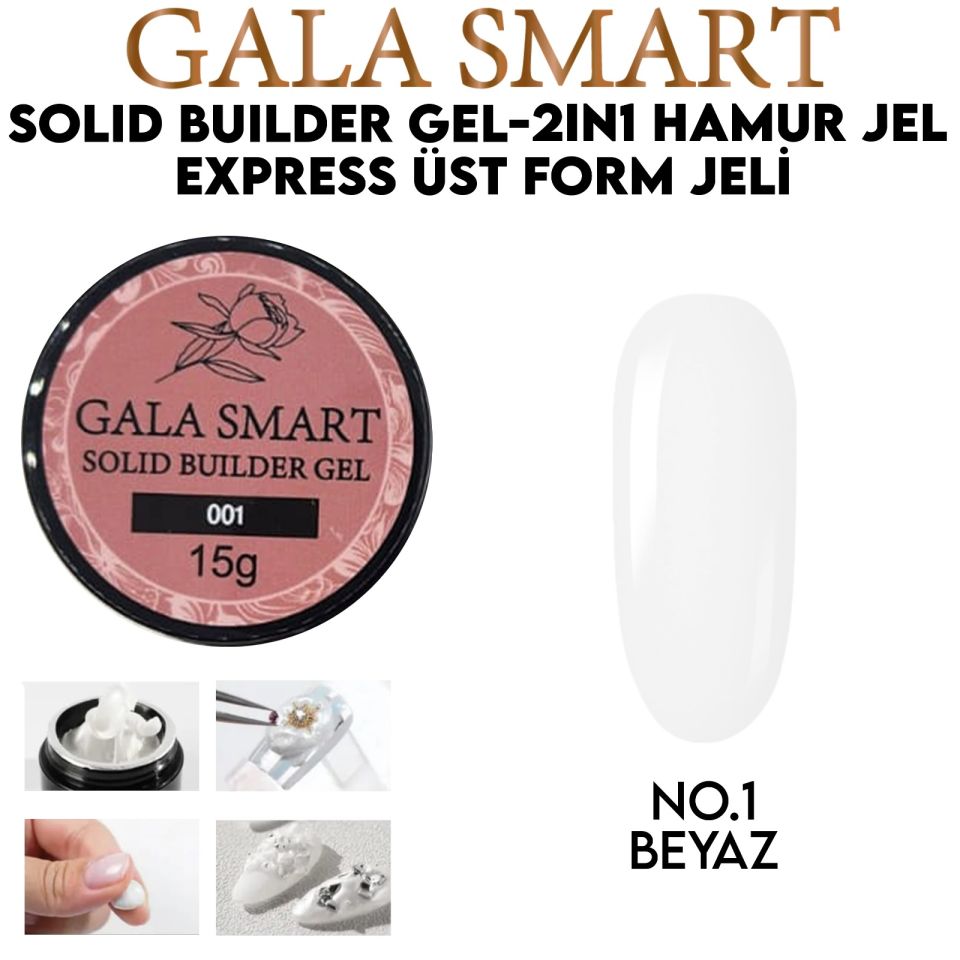 Hamur Jel Solid Builder Jel 15g No.1 Beyaz