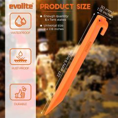 Evolite Arancio ABS Çadır Kazığı -23cm 6 Adet