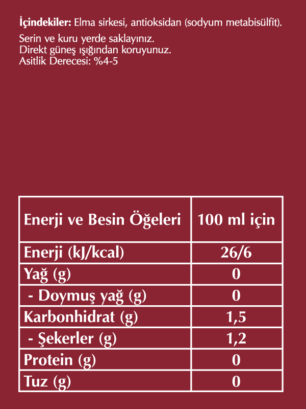 Fersan Elma Sirkesi 500 ML Pet