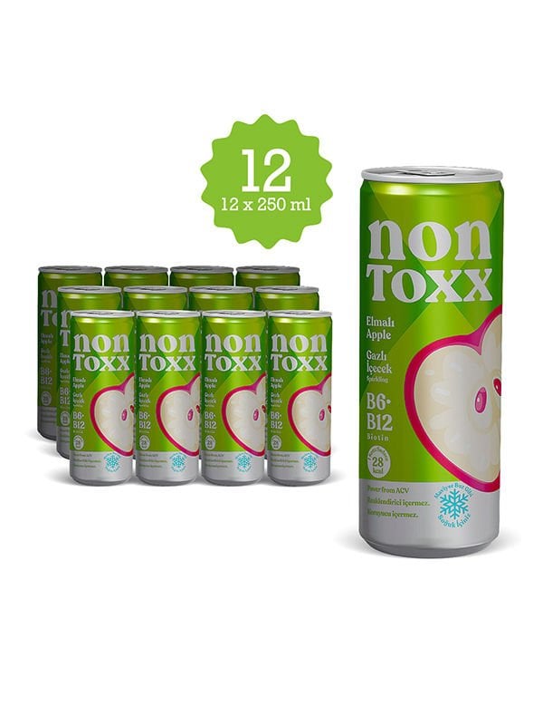 Nontoxx Elmalı, Sirkeli, Gazlı İçecek 250 ML