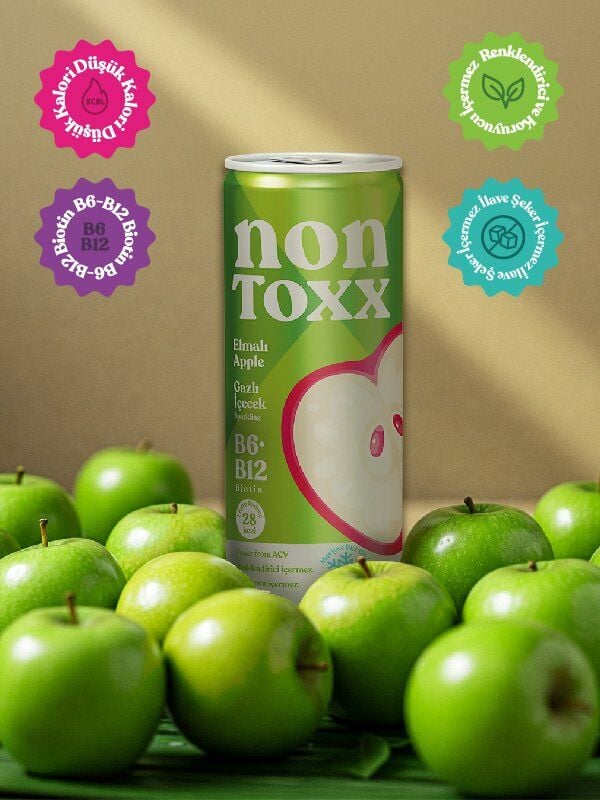 Nontoxx Elmalı, Sirkeli, Gazlı İçecek 250 ML