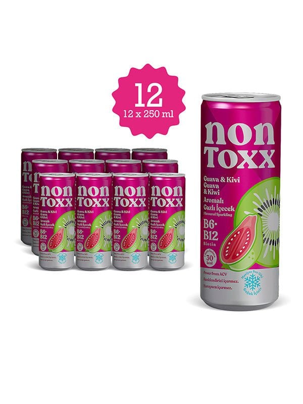 Nontoxx Guava & Kivi Aromalı, Sirkeli, Gazlı İçecek 250 ML