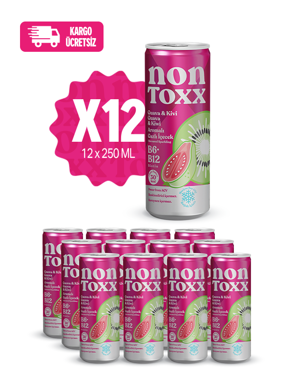 Nontoxx Guava & Kivi Aromalı Gazlı İçecek 250 ML