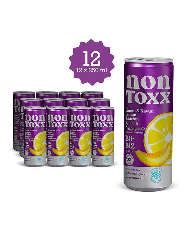 Nontoxx Limon & Kavun Aromalı, Sirkeli, Gazlı İçecek 250 ML