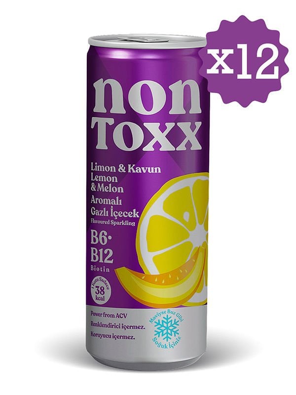 Nontoxx Limon & Kavun Aromalı, Sirkeli, Gazlı İçecek 250 ML
