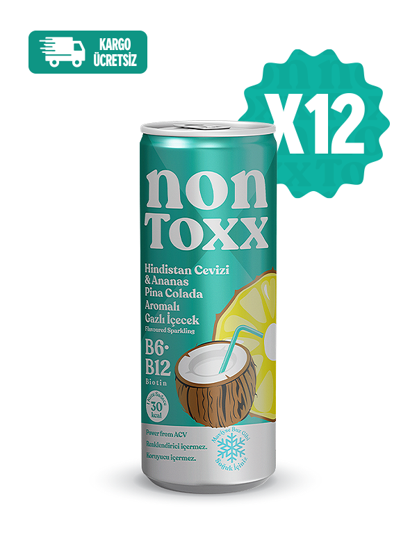 Nontoxx Hindistan Cevizi & Ananas Aromalı Gazlı İçecek 250 ML