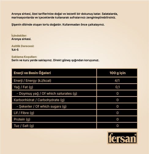 Fersan Detox Aronya Sirkesi 490 CC Cam