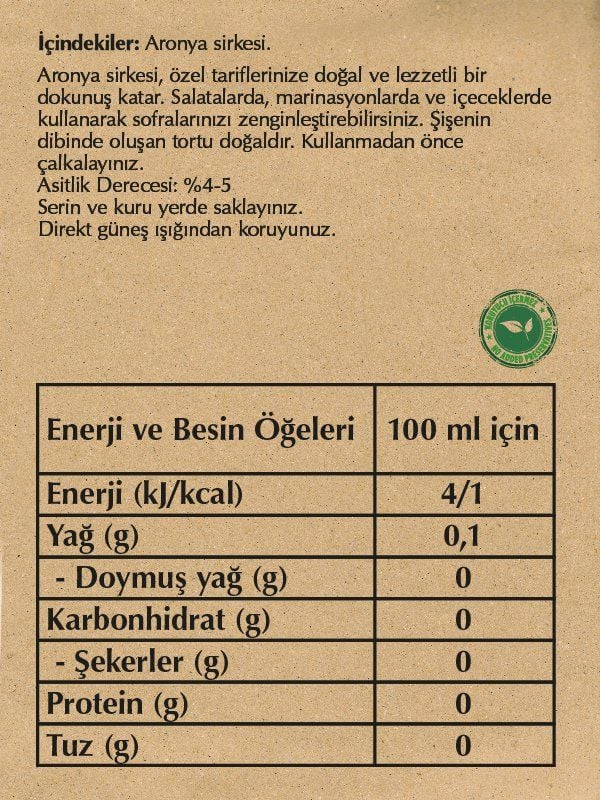 Fersan Detox Aronya Sirkesi 490 CC Cam