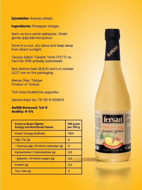 Fersan Ananas Sirkesi 500cc Cam x 3 Adet