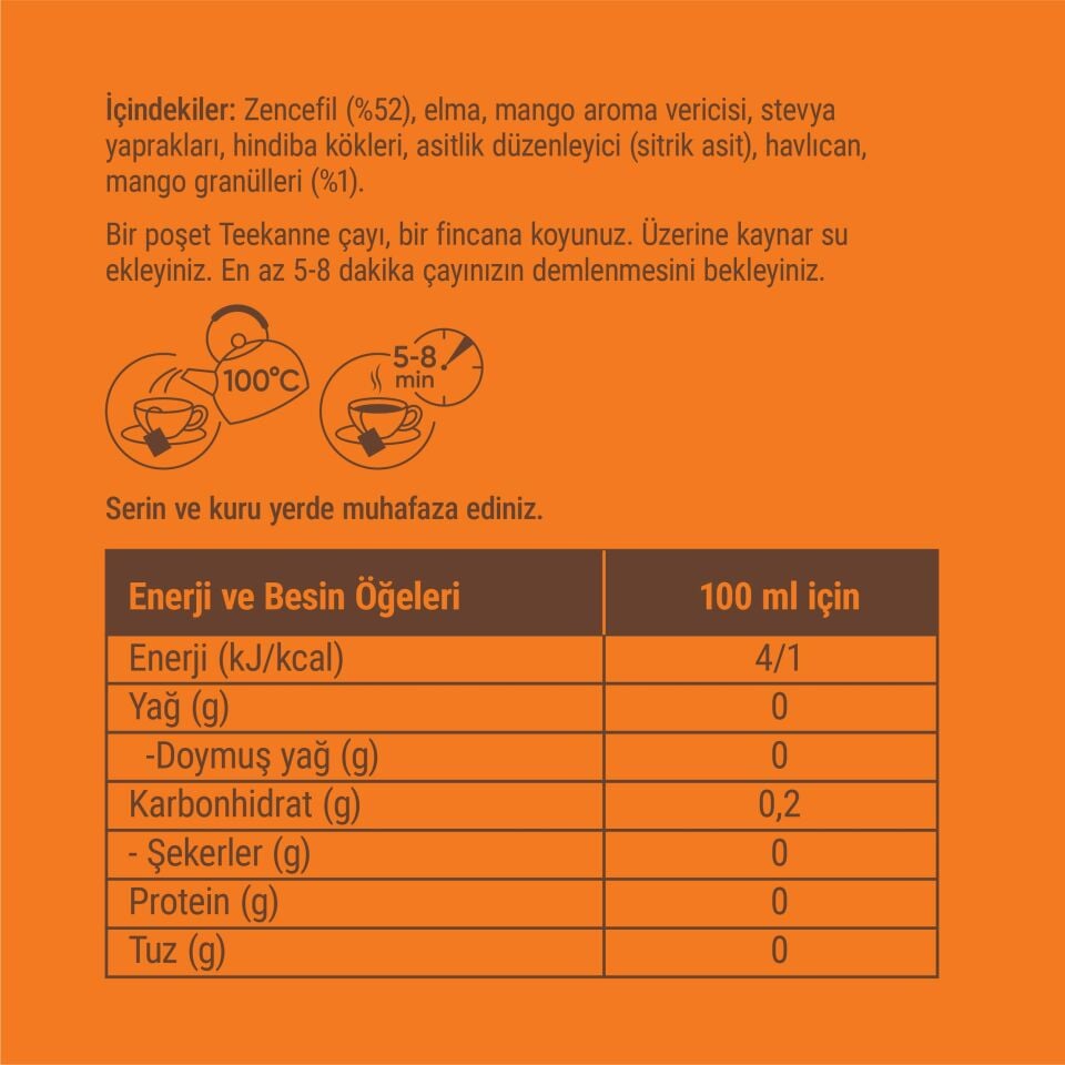 Teekanne Zencefil - Mango Karışık Bitki Çayı