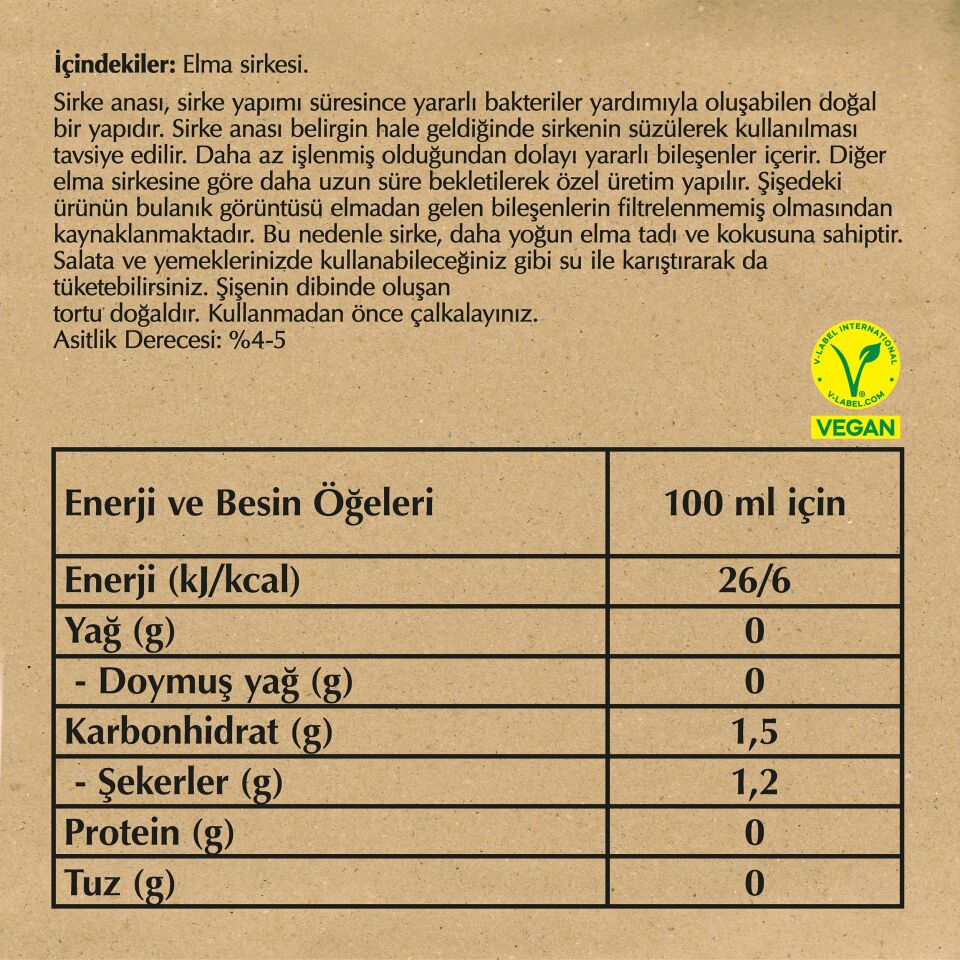 Fersan Detox Sirke Analı Elma Sirkesi 500 CC Cam