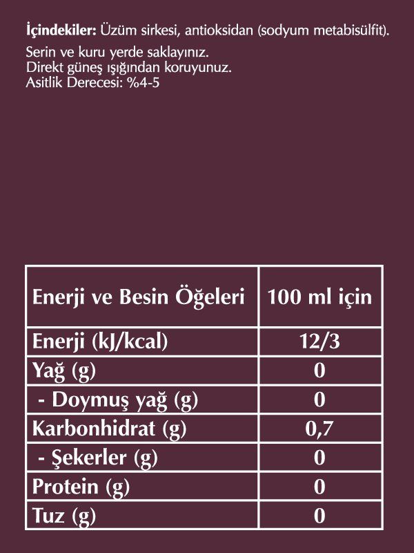 Fersan Üzüm Sirkesi 500 CC Cam