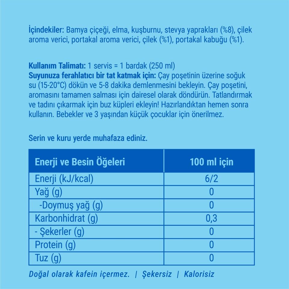 Teekanne Çilek ve Portakal Aromalı Soğuk Bitki Çayı