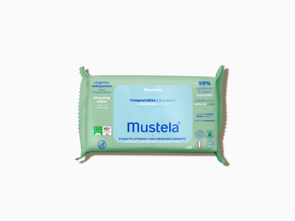Mustela Kompost Edilebilir Islak Mendil 60 yaprak - (SKT: 10/2026)