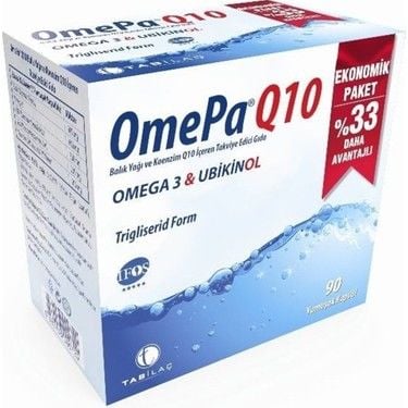 Omepa Q10 Omega-3 & Ubiquinol 90 капсули - (SKT: 01/2026)