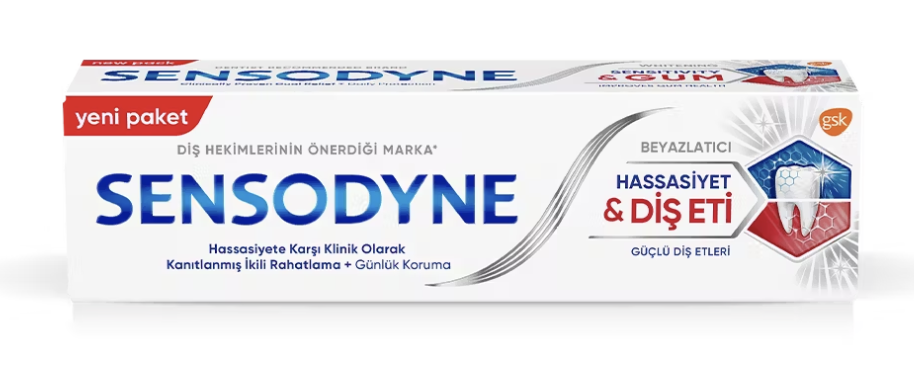 Sensodyne Diş Macunu Hassasiyet Diş Eti Beyazlatıcı Mint 75 ml - (SKT: 08/2026)