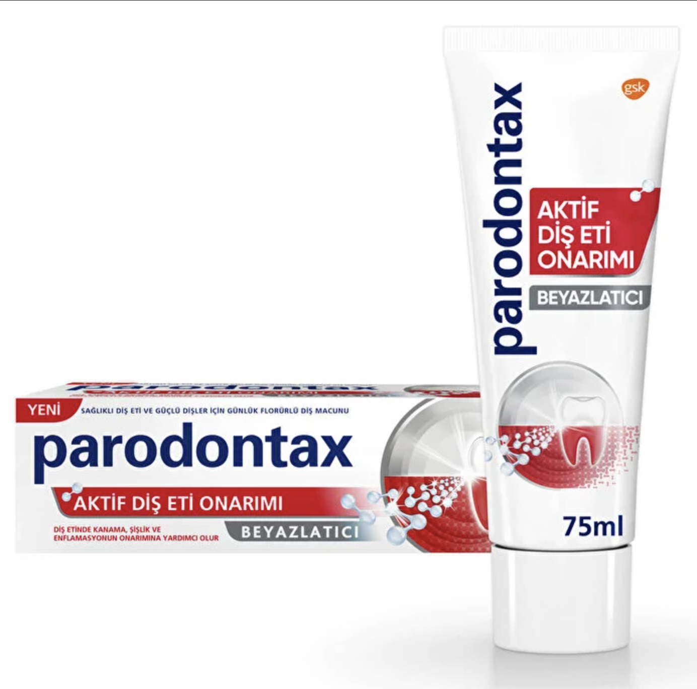 Parodontax Aktif Diş Eti Onarımı Beyazlatıcı Diş Macunu 75 ml - (SKT: 10/2027)