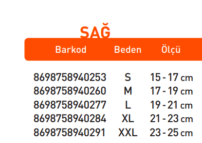 Luxor Örgü El Bilek Ateli Sağ L:19-21 (508)